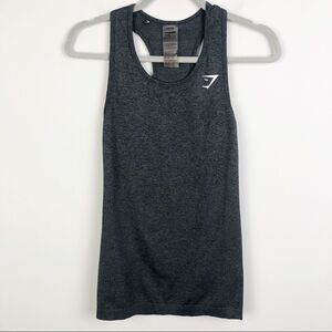 GYMSHARK | Gray Racerback Fitted Athletic Tank Top